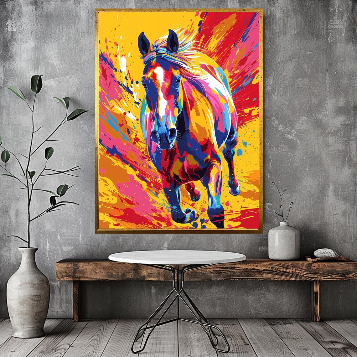 Abstract Horse Art Horses Decor Wall Decor Horse Print Home Decor Horse Sign Brown Art Fantasy Art Dreamy Art Framed Horse - Image 3