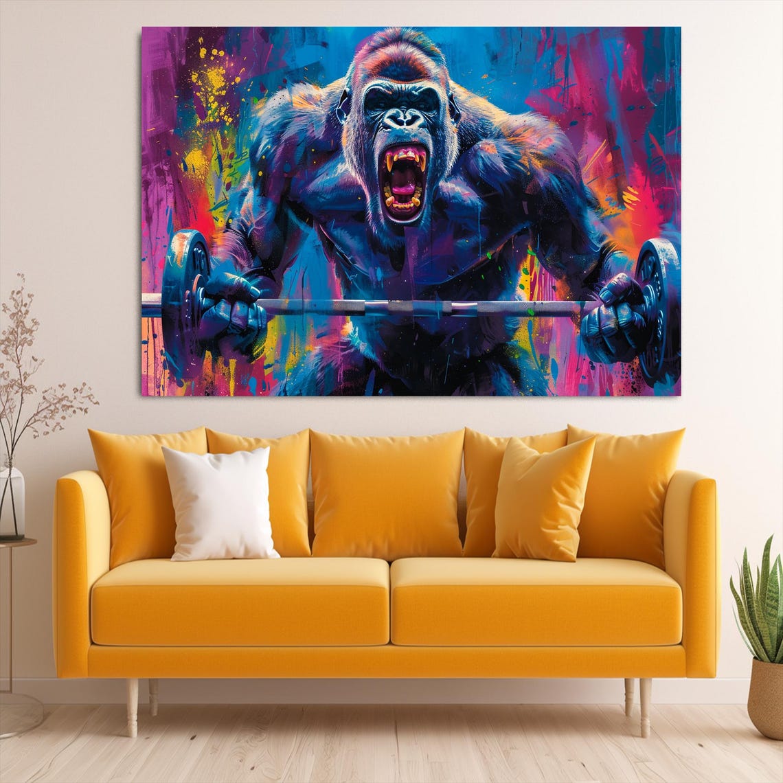 Angry Gorilla Art Gym Storage Decor Gym Wall Art Sports Prints Sports Posters Exercise Gifts Sports Gifts Gym Gifts Gym - Image 3