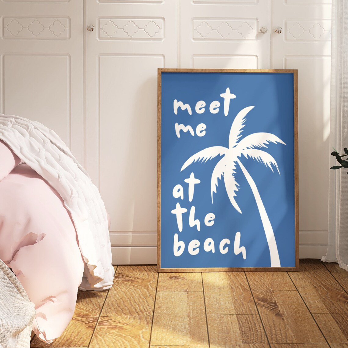 Meet Me At The Beach Coastal Typography Art Print - Image 2
