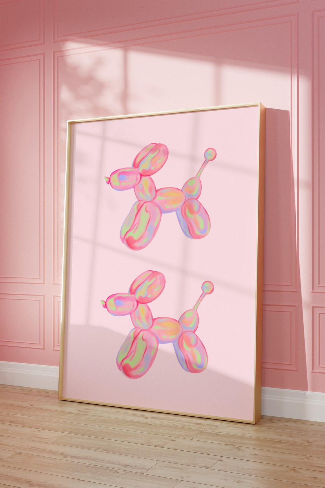 Balloon Dog Print Dog Print Dog Poster Funny Dog Gift Nursery Print Playroom Dog Wall Art Pink Wall Art Poster - Image 4