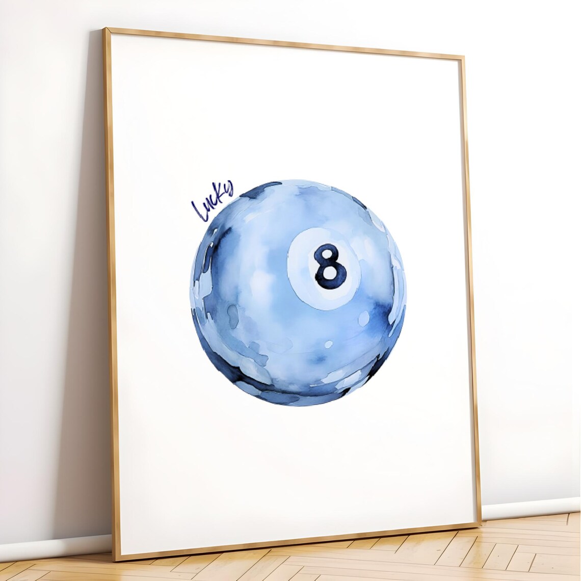 Lucky 8 Ball Vintage Pool Ball Art Print - Image 4