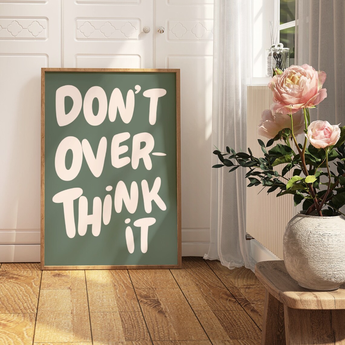 Don't Overthink It Quote Print, Preppy Dorm Room - Image 5