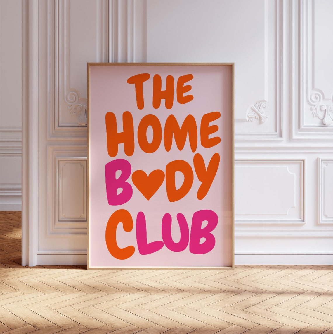The Homebody Club Print Neutral Retro Print Trendy Quote Print Pink And Orange Prints The Homebody Club Poster Bar Cart Art - Image 2