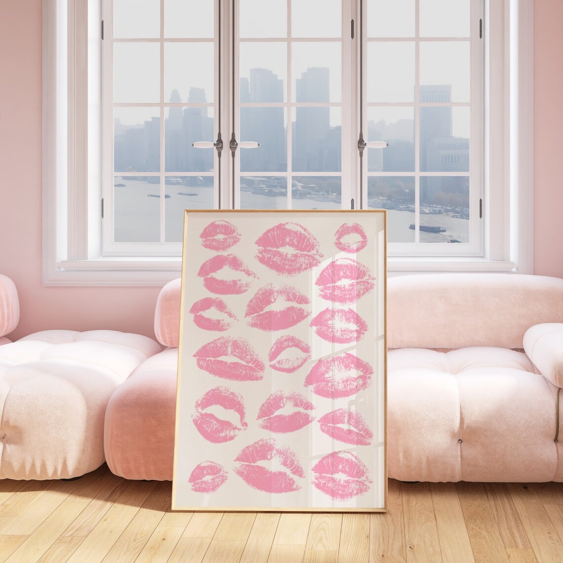 Kiss Lips Pink Lips Fashion Wall Art Poster - Image 3