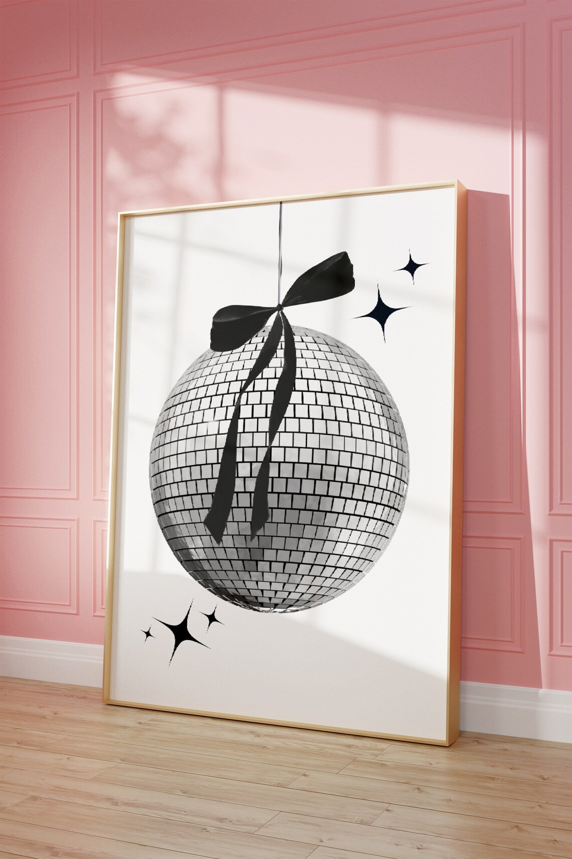 Disco Ball Vintage Retro Poster Print, Black And White - Image 3