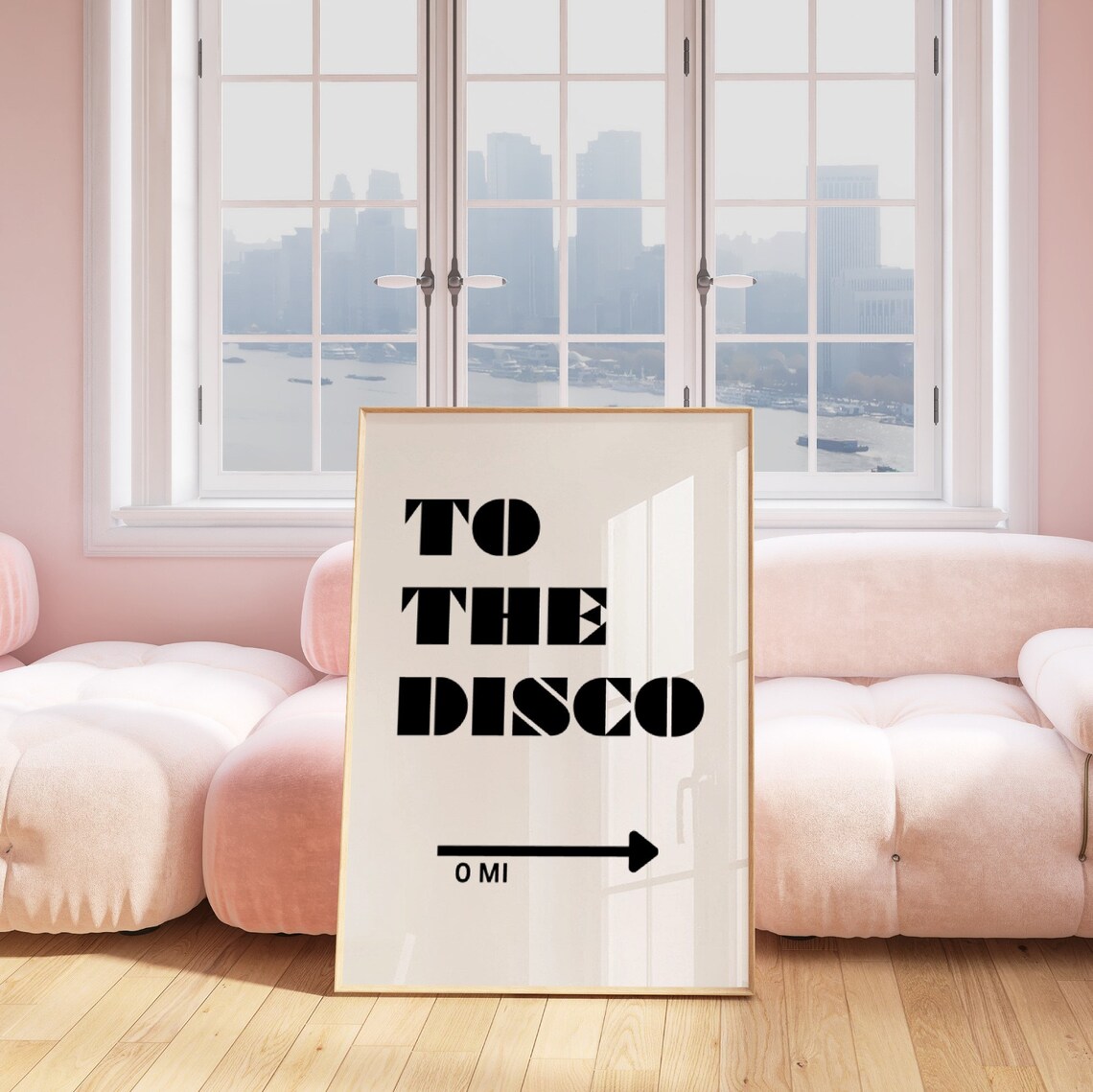 To The Disco Black Retro Lettering Bar Cart Party Quote Poster