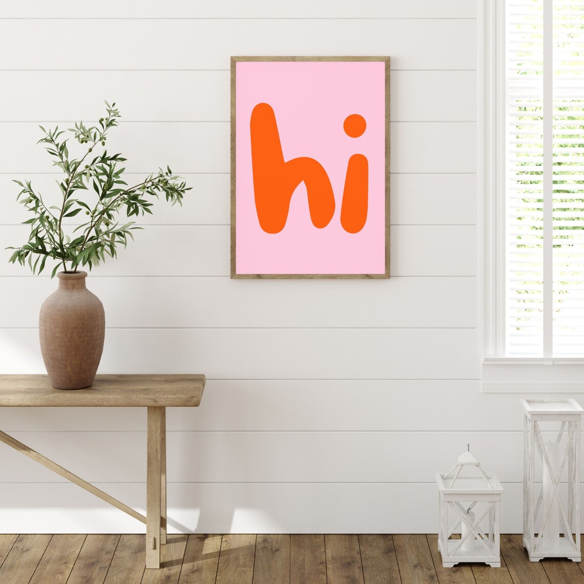 Hi Typography Wall Art, Modern Minimalist Poster - Image 3