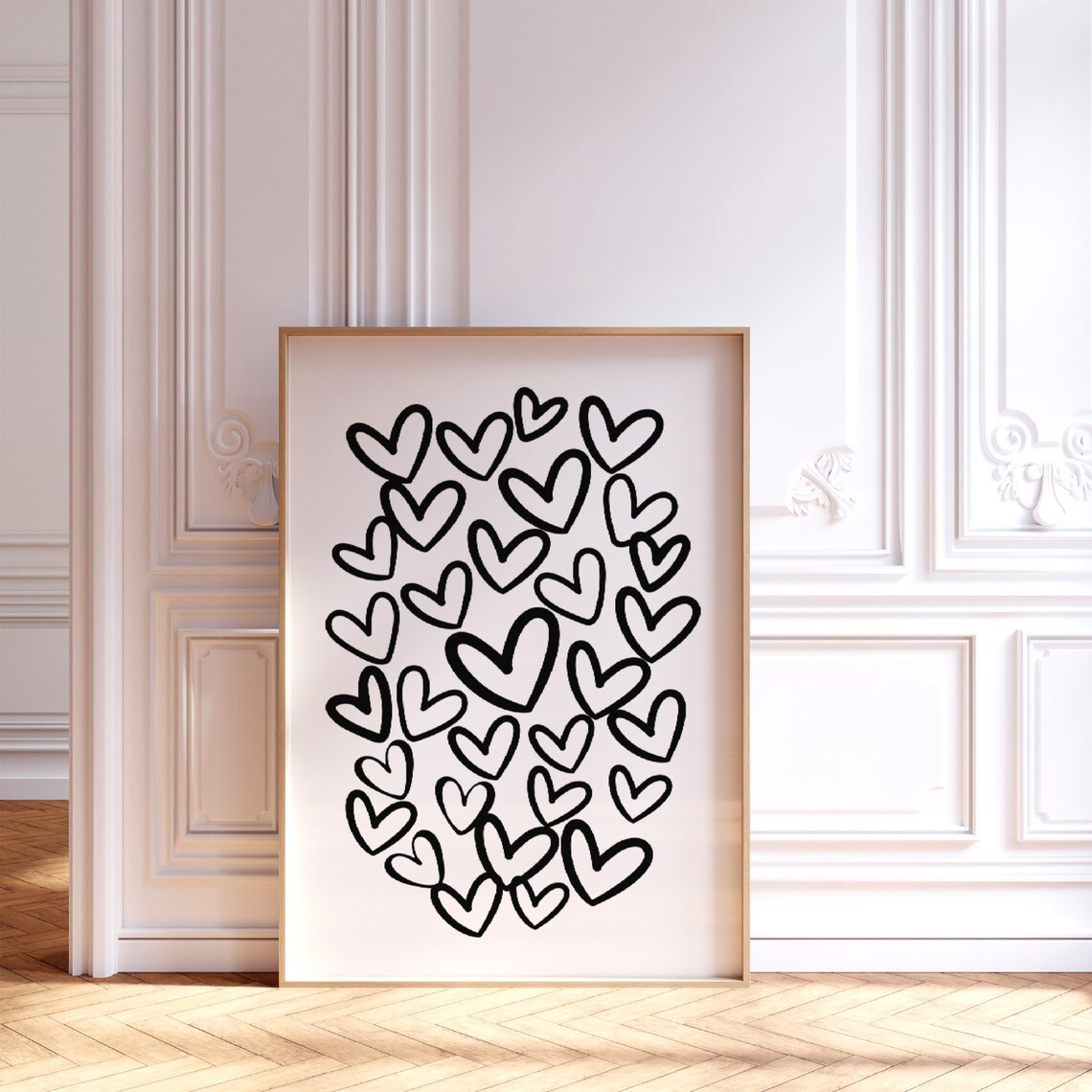 Hearts Graffiti Poster, Preppy Love Wall Art - Image 2