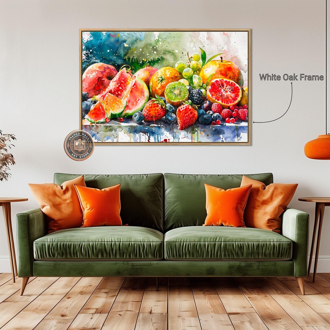 Colorful Summer Fruits Watercolor Still Life Kitchen Wall Poster - Image 3