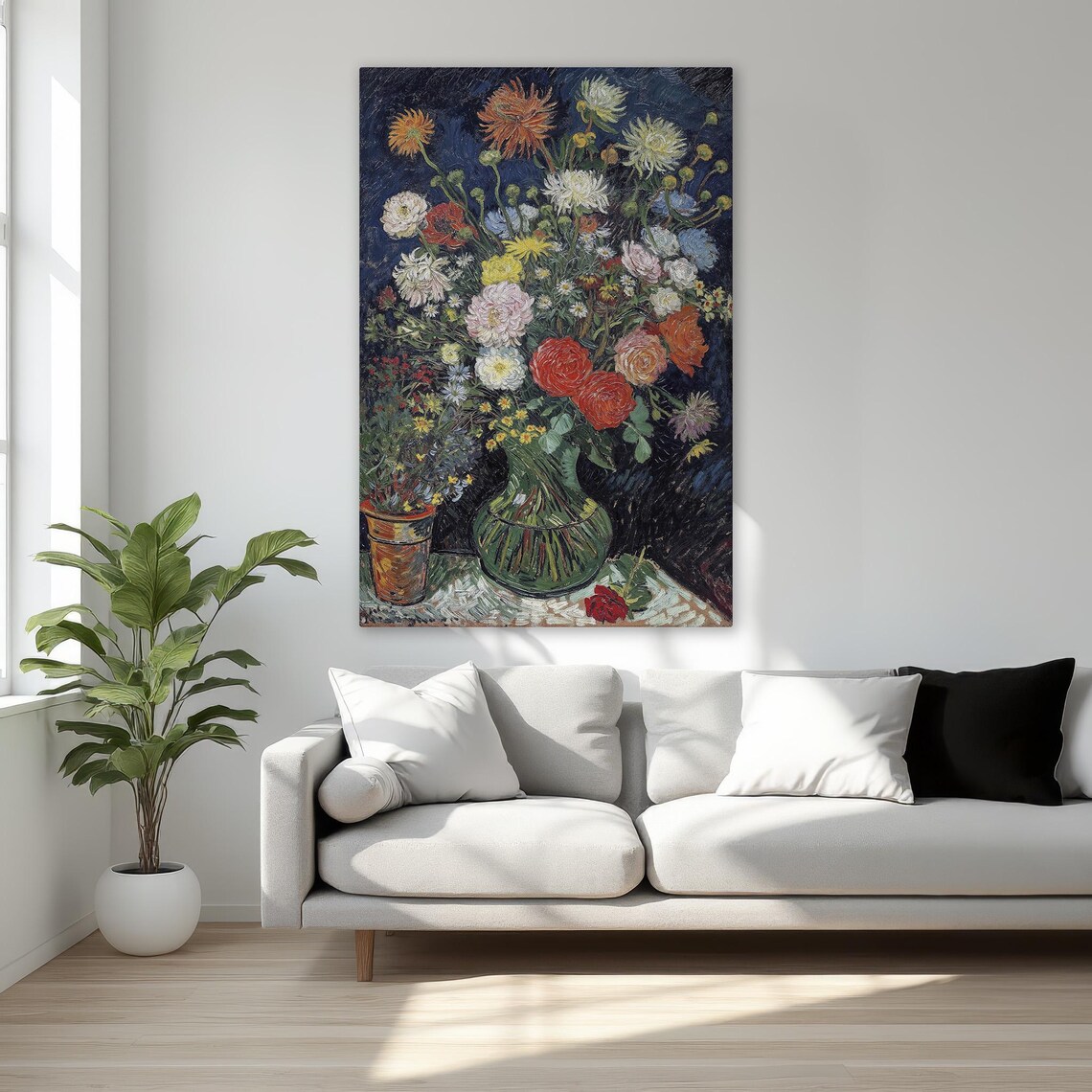 Van Gogh Bouquet Of Flowers In Vase Classic Still Life Art Poster