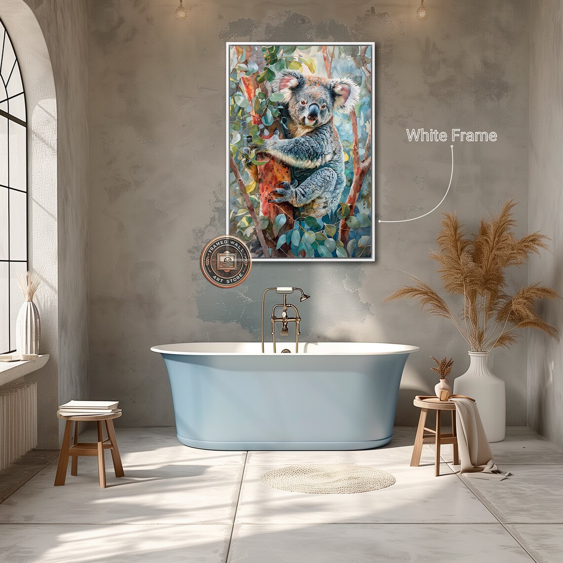 Koala in Natural Habitat, Australian Animal Art Print - Image 2