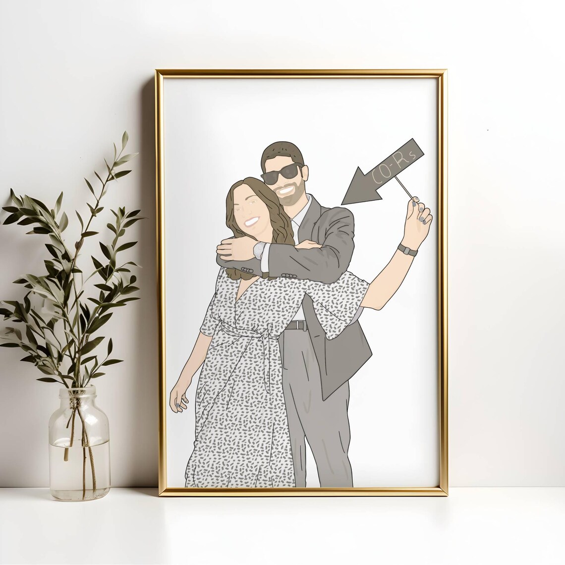 Personalized Wedding Gift Custom Portrait Drawing - Image 2