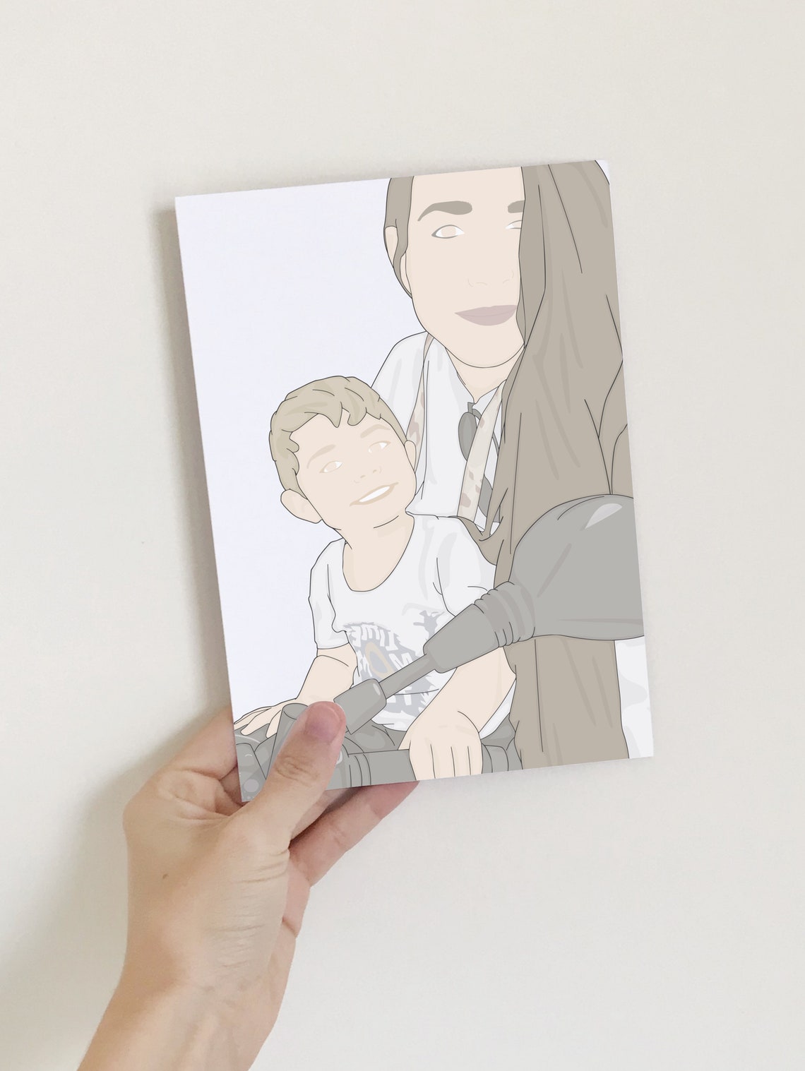 Personalized Mothers Day Present Custom Portrait Illustration Turn Your Photo Into Illustration Portrait Hand Drawn - Image 2