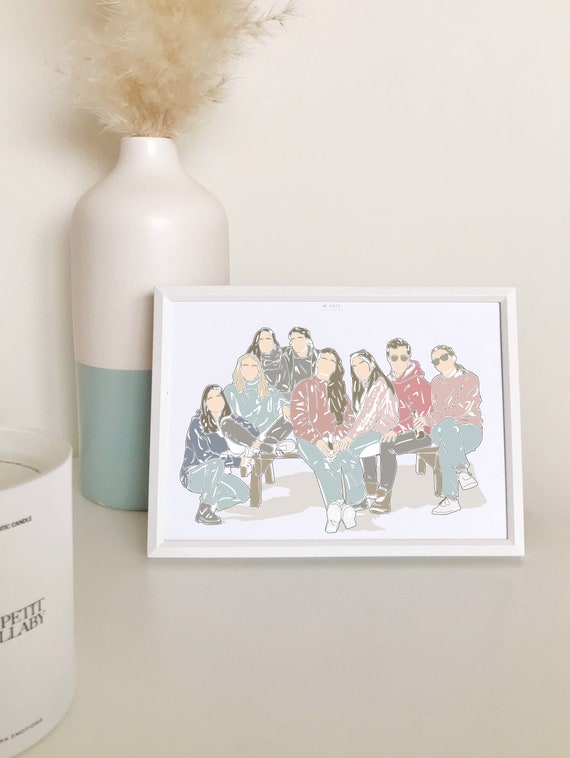 Personalized Illustration Portrait Best Friend Png Best Friend Portrait Best Friend Bday Female Friend Gift Soul Sister Gift Custom