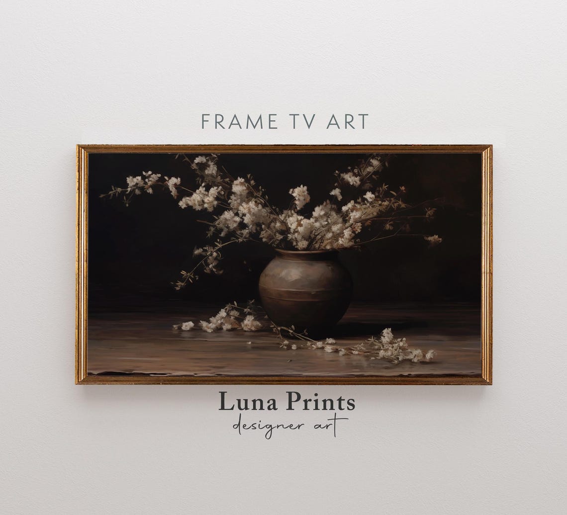 Moody Spring Floral Vintage Art Print