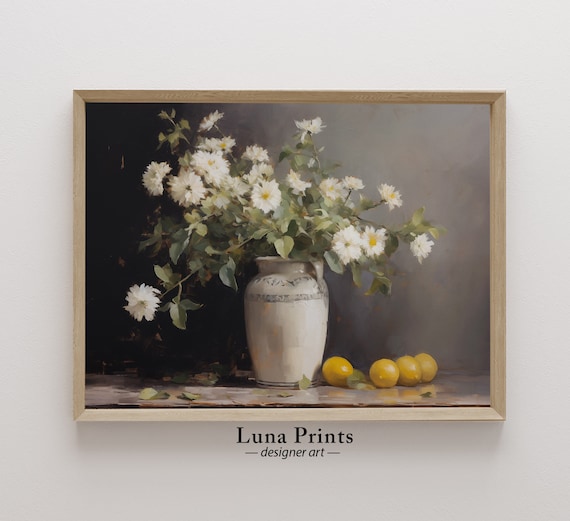 Vintage Lemon Still Life Art Print, Kitchen Wall
