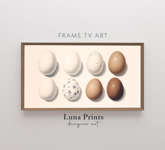 Spring Easter Eggs Watercolor Neutral Art Print