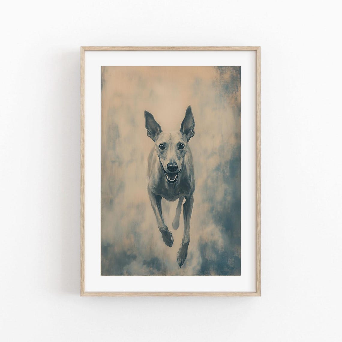 Leaping Greyhound Sleek Hound Running Painterly Dog Art Poster