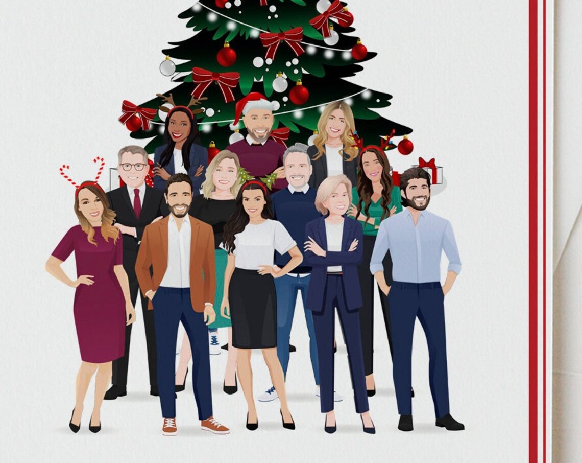 Corporate Holiday Cards Custom Company Christmas Card Personalized Christmas Cards Holiday Card Company Business Office Small Business