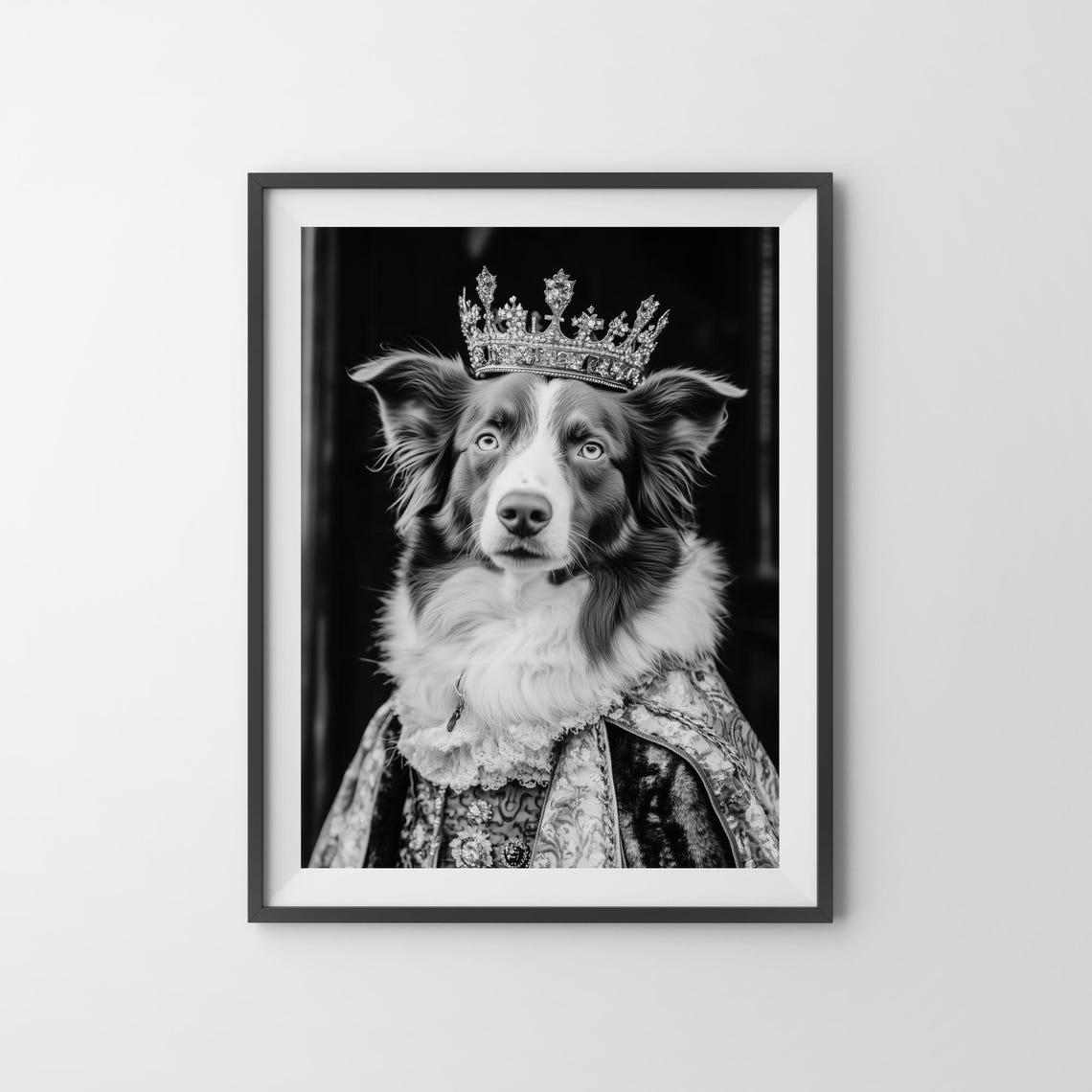 Australian Shepherd Crowned Royal Portrait Funny Dog Wall Poster - Image 3