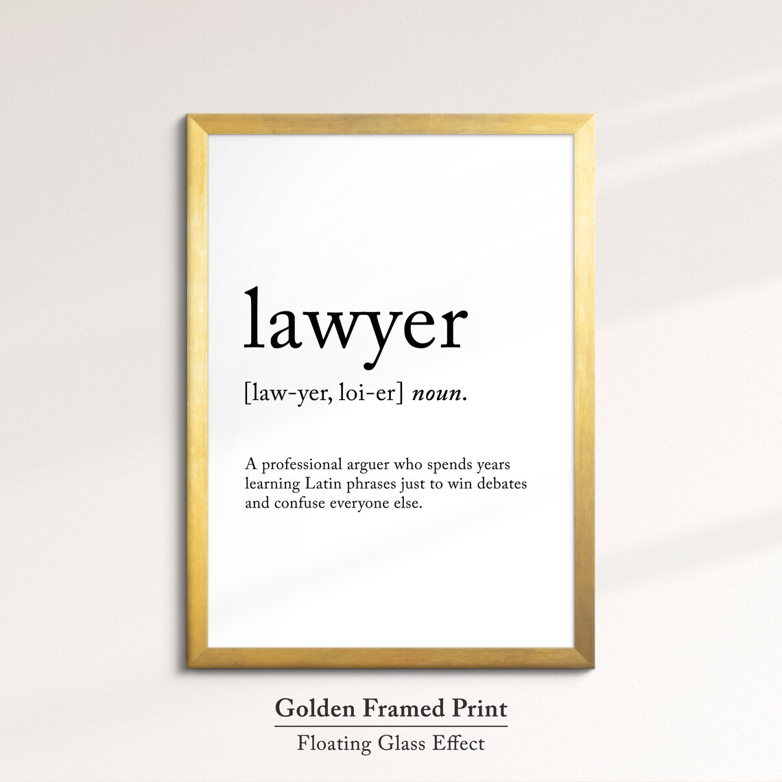 Lawyer Funny Definition Dictionary Quote Minimalist Framed Print Framed Wall Art Poster Home Decor Interior Gifts For Lawyers - Image 5