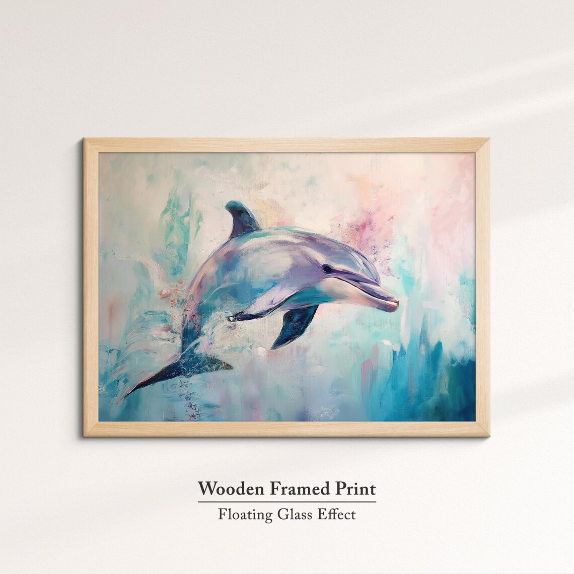 Dolphin Abstract Oil Painting, Animal Art Print - Image 6