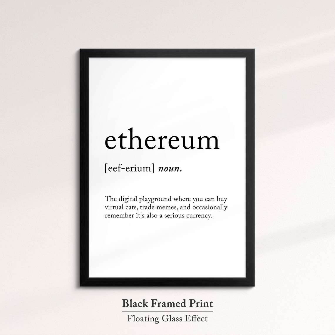 Ethereum Funny Definition Dictionary Quote Minimalist Framed Print Framed Wall Art Poster Home Decor Interior Finance Crypto Gifts - Image 8