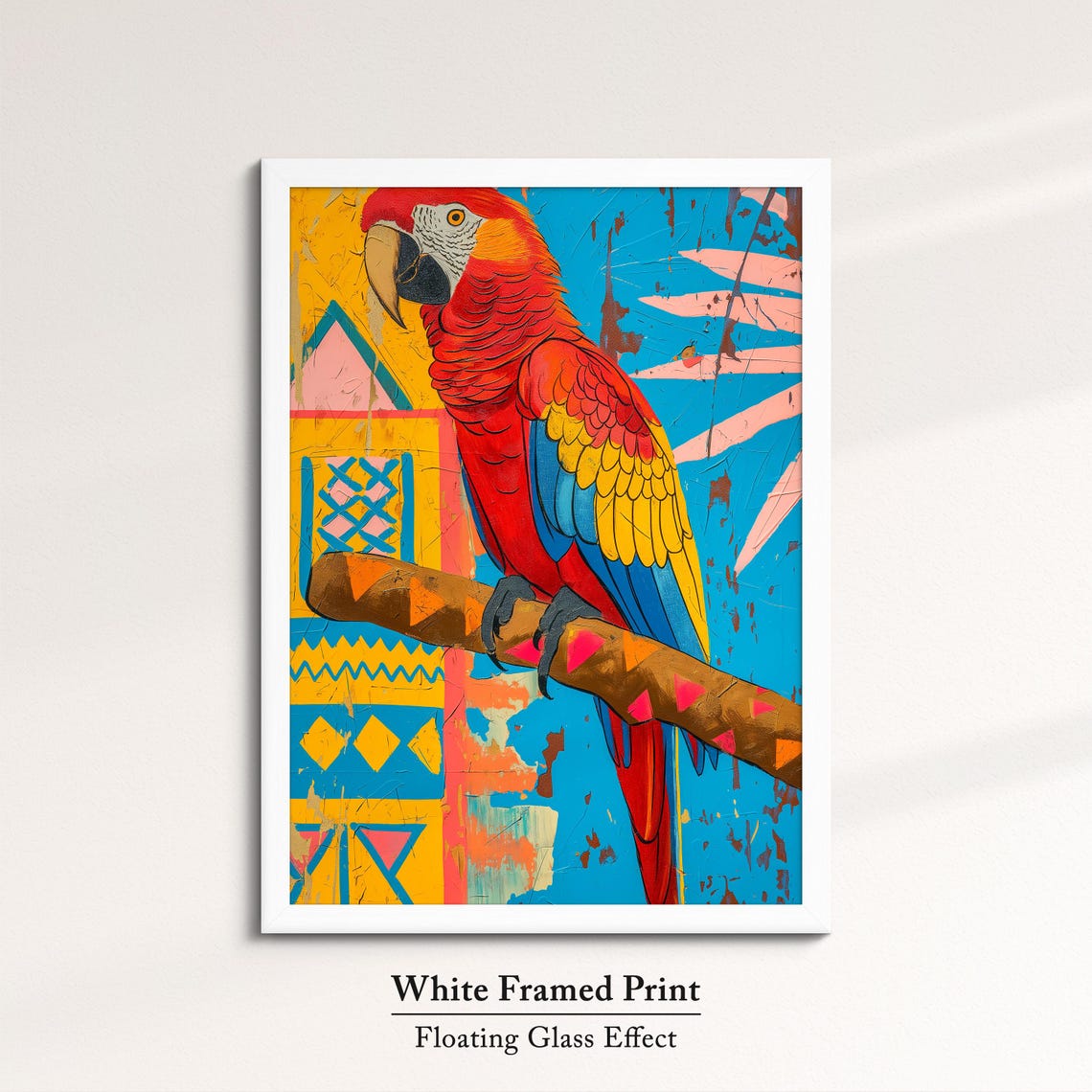 Scarlet Macaw Parrot Pop Art Tribal Blue Yellow Tropical Bird Poster - Image 7