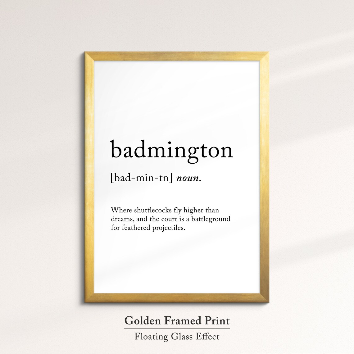 Badminton Definition Dictionary Funny Sports Quote Minimalist Framed Print Framed Wall Art Poster Home Decor Interior Badminton - Image 5