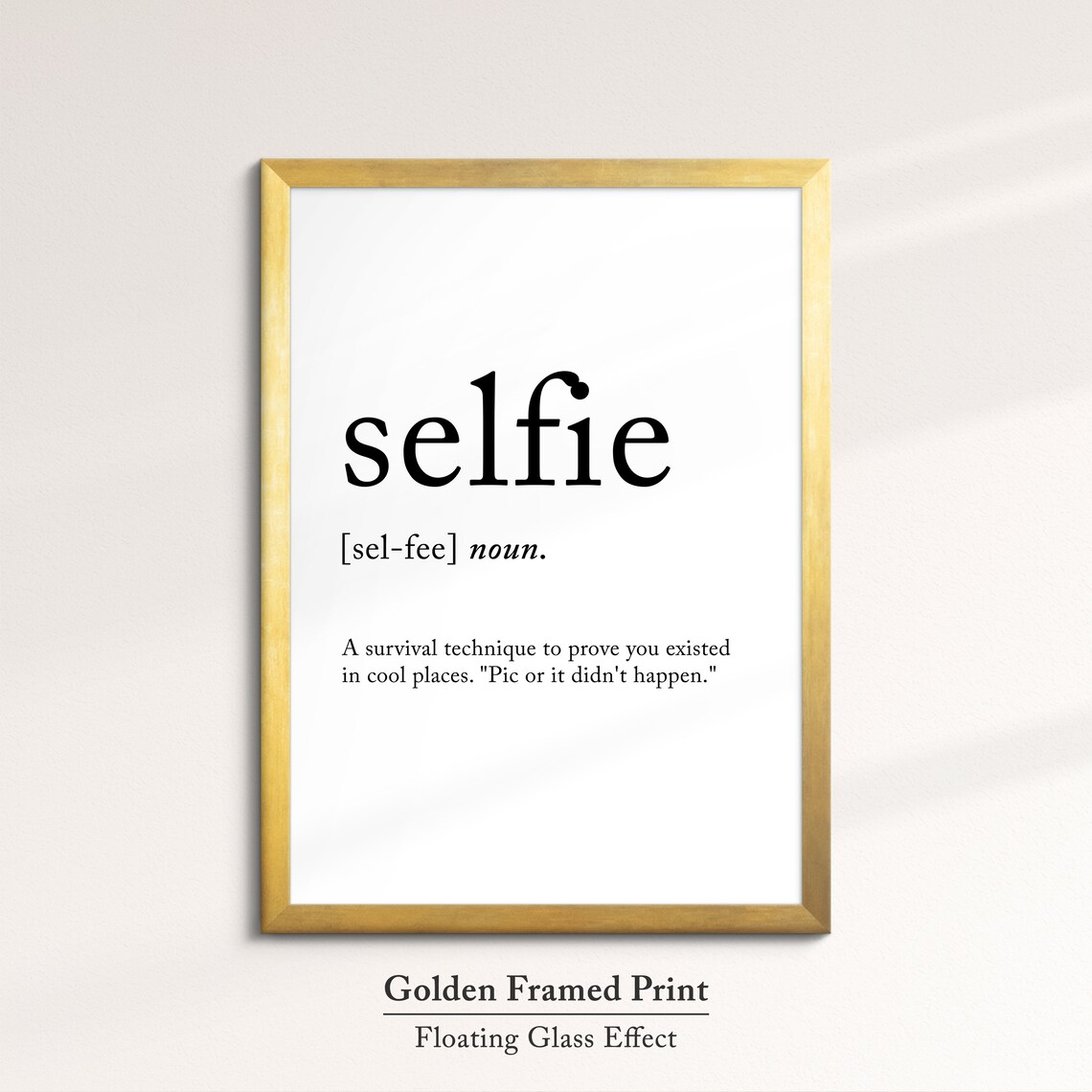 Selfie Minimalist Definition Quote Word Art Framed Print Framed Female Wall Art Lady Poster Feminine Home Decor Gifts For Her - Image 4