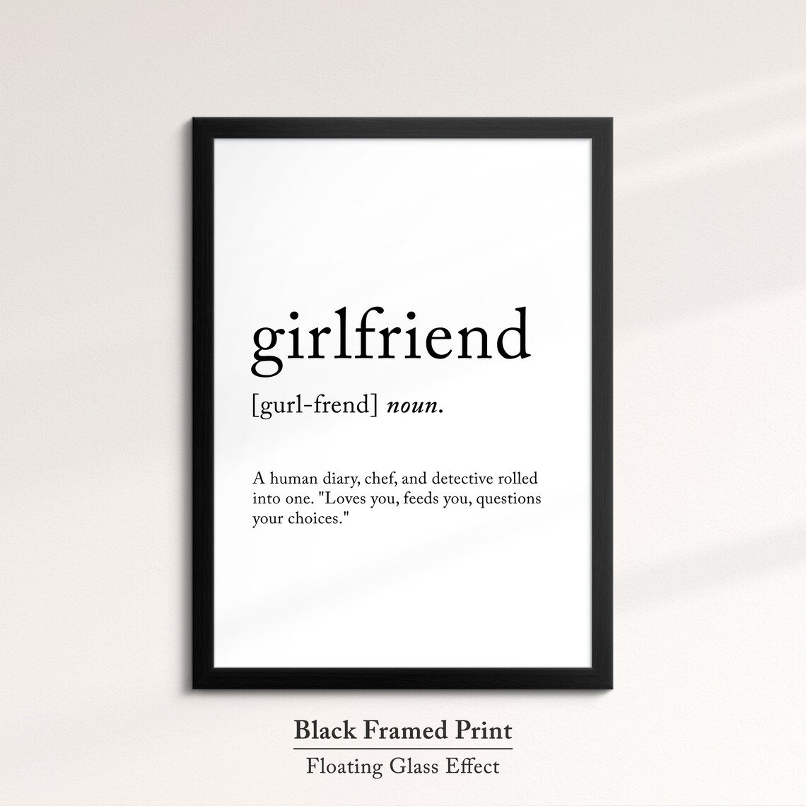 Girlfriend Minimalist Definition Quote Word Art Framed Print Framed Female Wall Art Lady Poster Feminine Home Decor Gifts For Her - Image 5