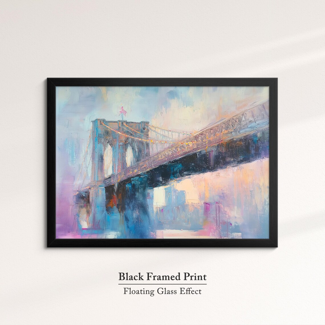 Brooklyn Bridge Abstract Oil Painting, New York Art Print - Image 8