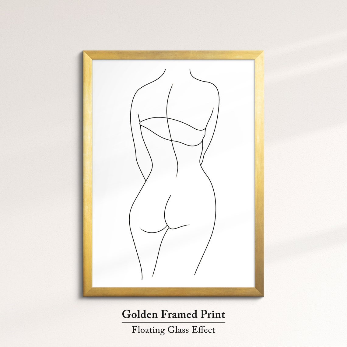 Minimalist Woman Body Single Line Art Back Silhouette Wall Poster - Image 5