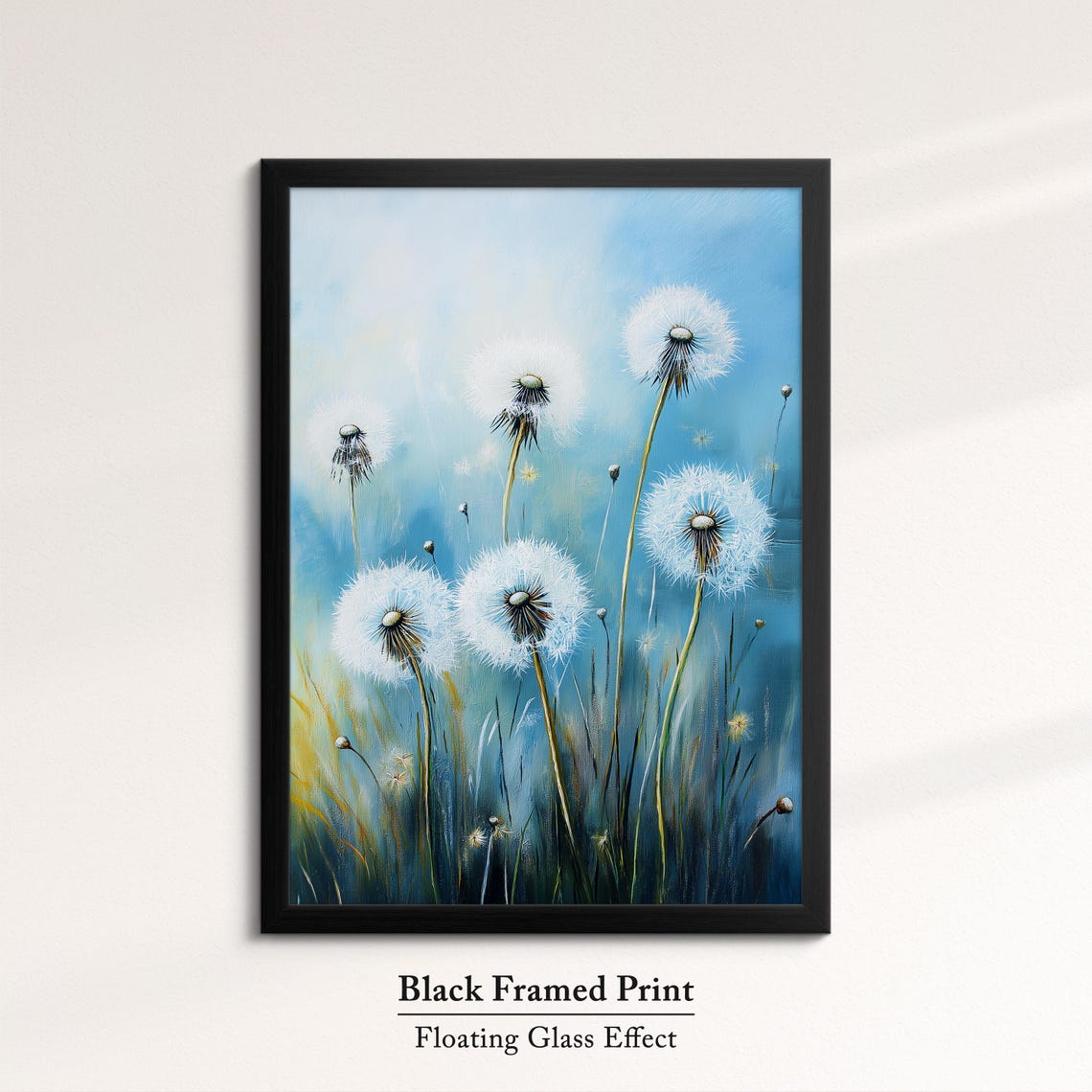 Dandelion Wishes Soft Blue Mist Botanical Meadow Wall Decor Poster - Image 8