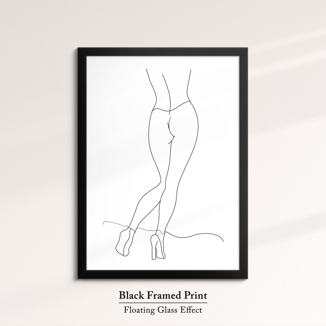 Minimalist Woman Standing Single Line Art Heels Figure Wall Poster - Image 8