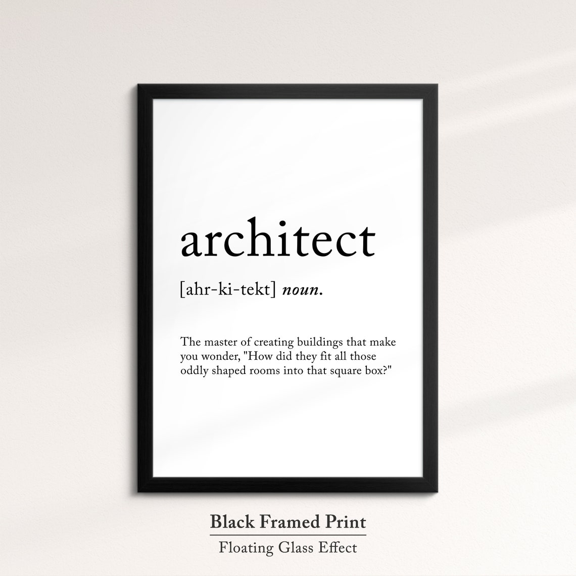 Architect Funny Dictionary Definition Quote Minimalist Poster Gift - Image 8