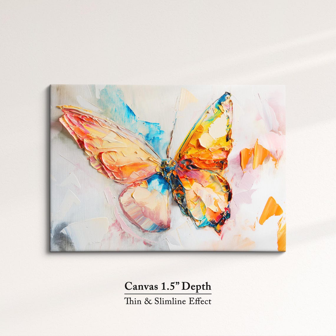 Colorful Butterfly Abstract Oil Painting Framed Print Framed Portrait Wall Art Poster Home Decor Interior Butterfly Lover Gift - Image 3