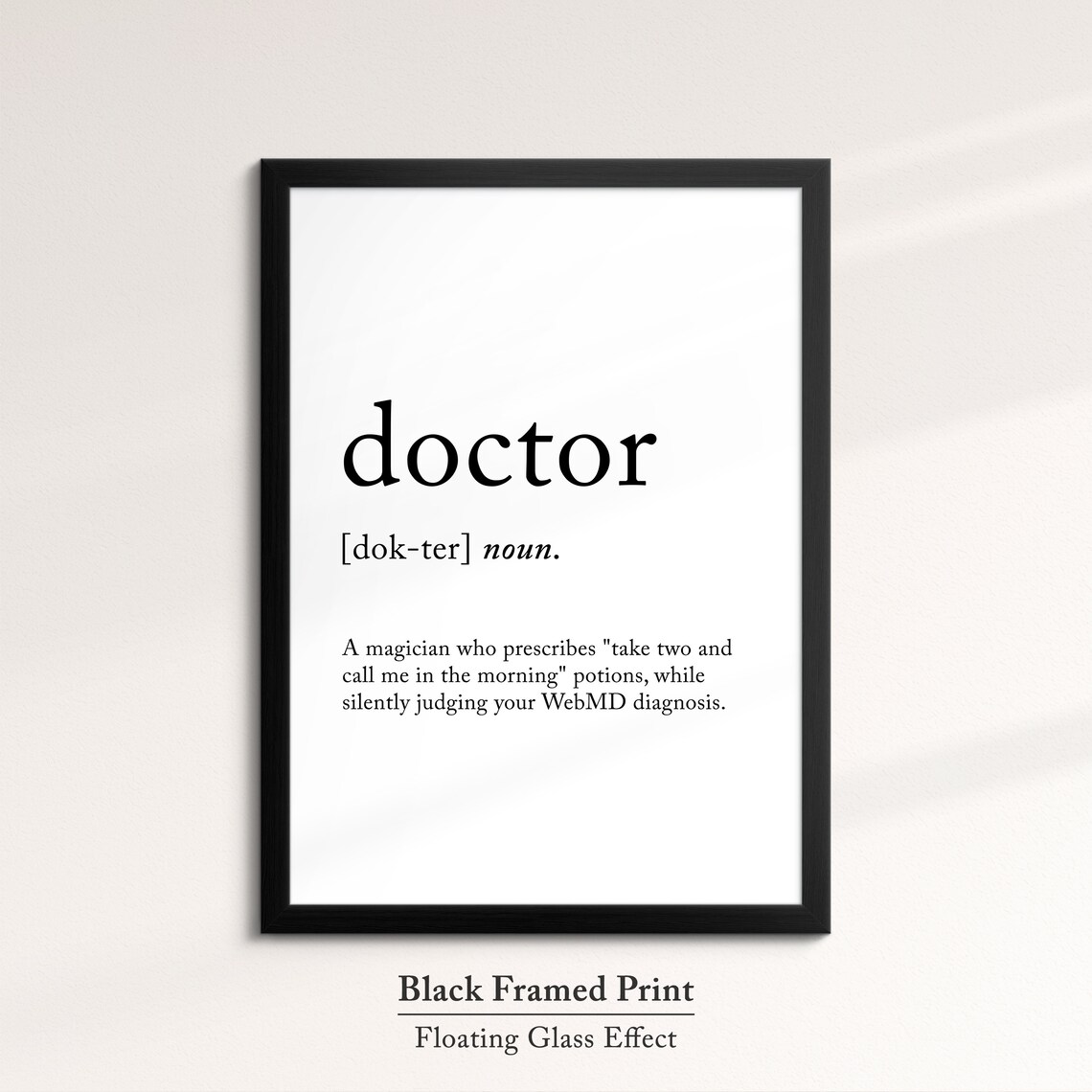 Doctor Funny Definition Dictionary Quote Minimalist Framed Print Framed Wall Art Poster Home Decor Interior Gifts For Doctors - Image 8