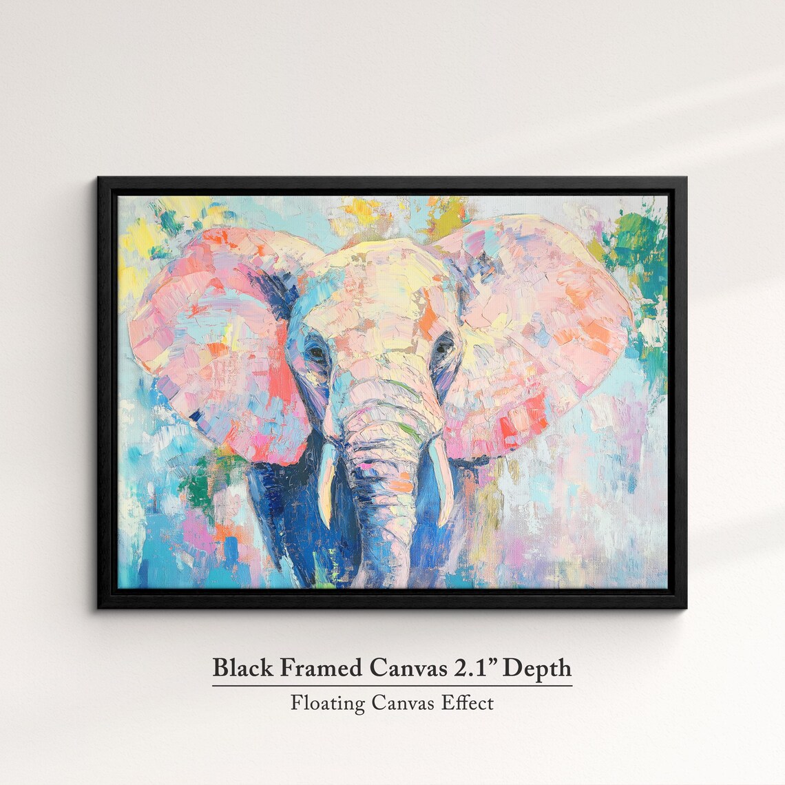 Elephant Abstract Oil Painting, Animal Art Print - Image 2