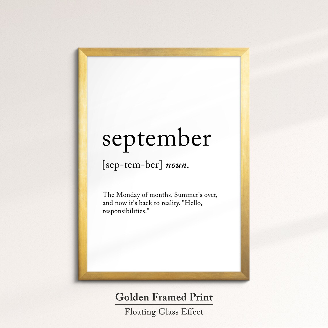 September Minimalist Definition Quote Word Art Framed Print Framed Female Wall Art Lady Poster Feminine Home Decor Gifts For Her - Image 4