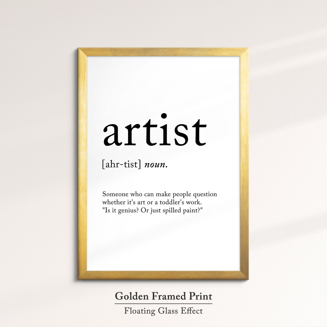 Artist Funny Dictionary Definition Quote Minimalist Typography Poster - Image 4