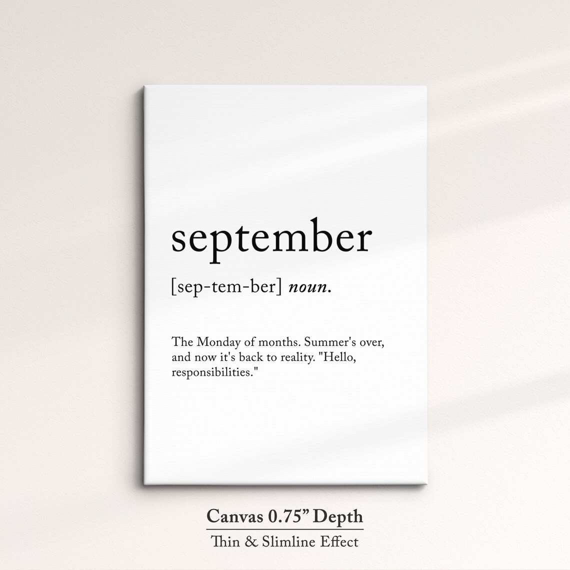 September Minimalist Definition Quote Word Art Framed Print Framed Female Wall Art Lady Poster Feminine Home Decor Gifts For Her - Image 3