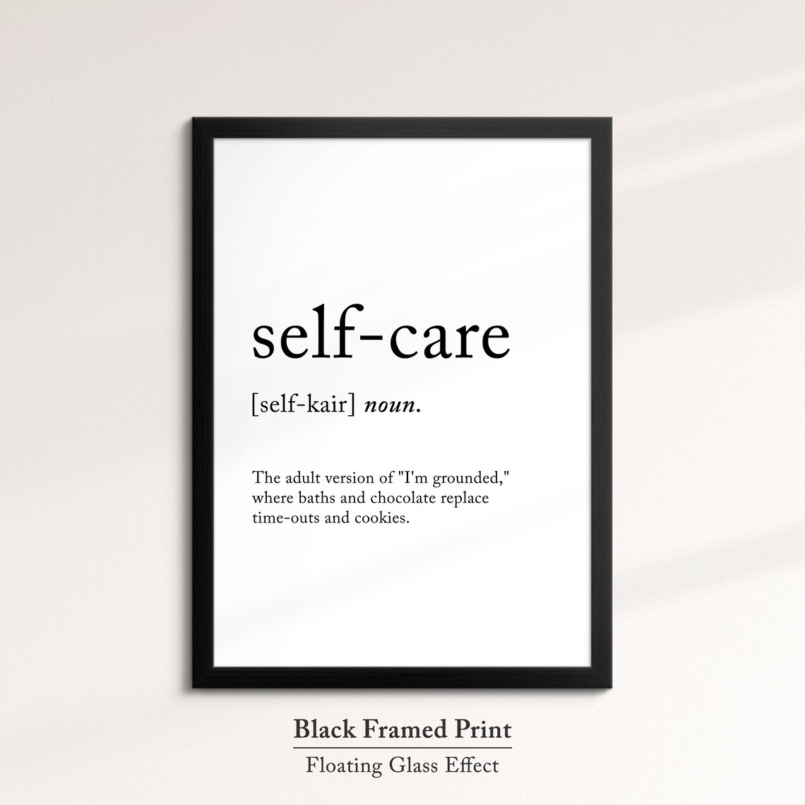 Self Care Funny Definition Dictionary Quote Minimalist Framed Print Framed Wall Art Poster Home Decor Interior Positivity Gifts - Image 8
