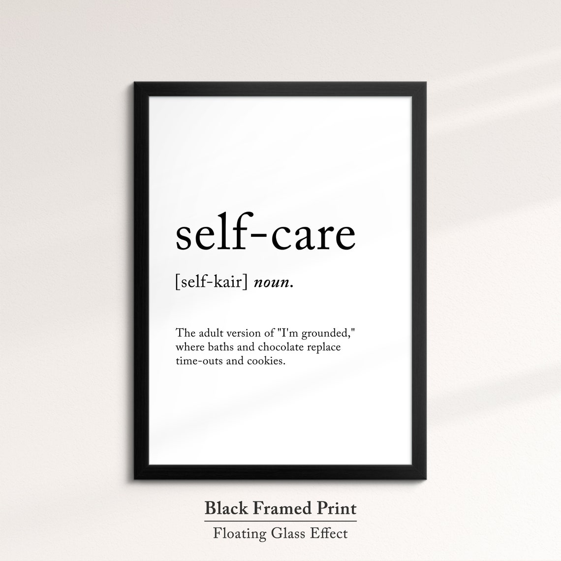 Self-Care Funny Dictionary Definition Quote Minimalist Wall Art Poster - Image 8