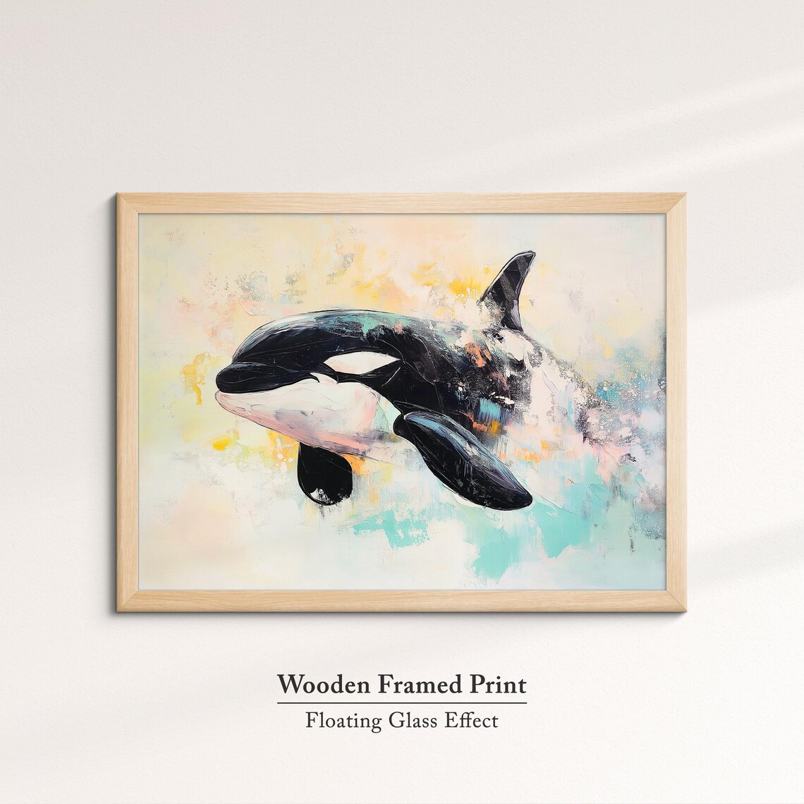 Orca Killer Whale Abstract Oil Painting Pastel Ocean Wildlife Poster - Image 6