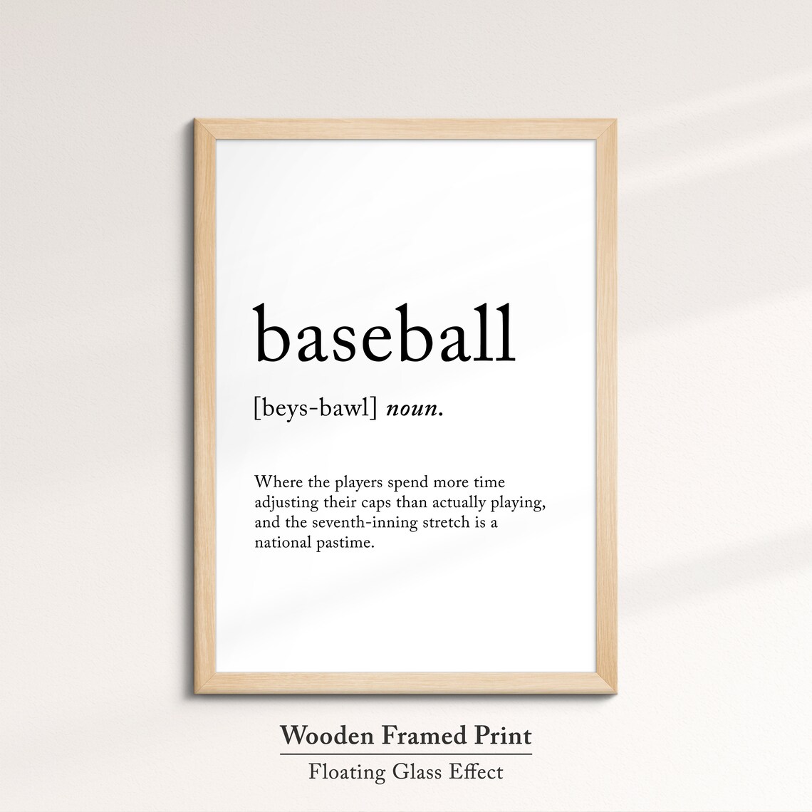 Baseball Definition Dictionary Funny Sports Quote Minimalist Framed Print Framed Wall Art Poster Home Decor Interior Baseball Gift - Image 6