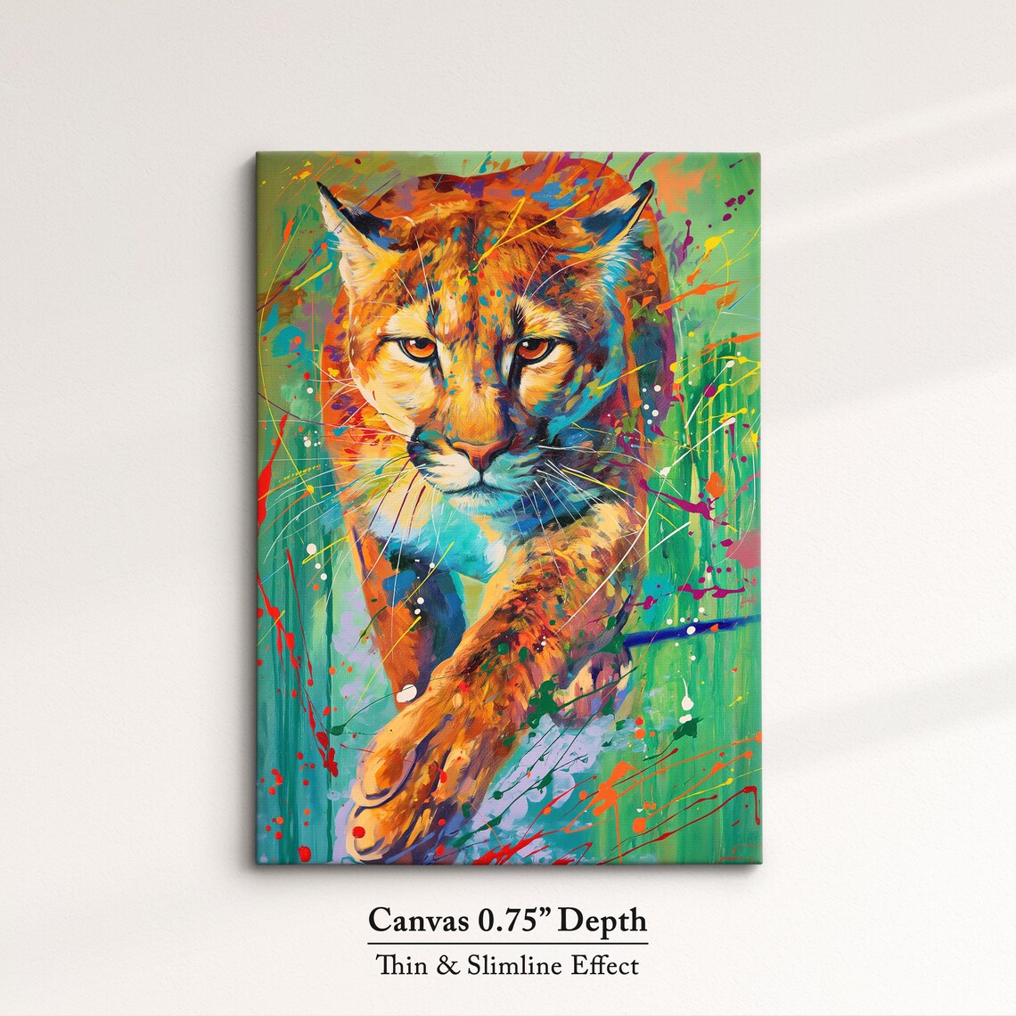 Prowling Lioness Vibrant Pop Art Painting Colorful Splatter Wildlife Wall Poster - Image 4