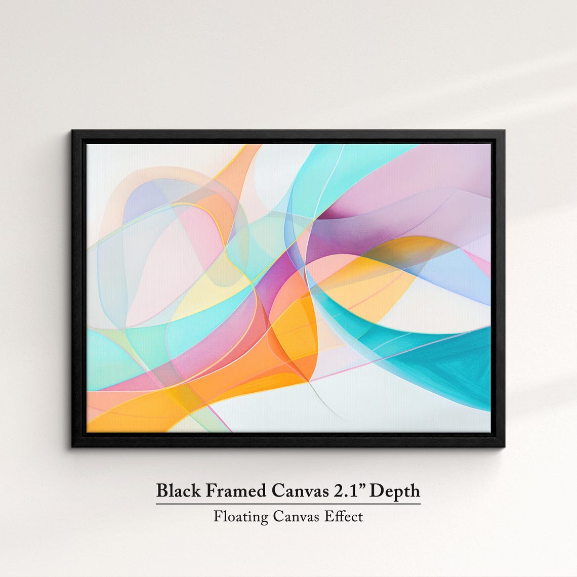 Soft Pastel Abstract Flowing Ribbons Contemporary Minimalist Wall Art - Image 2