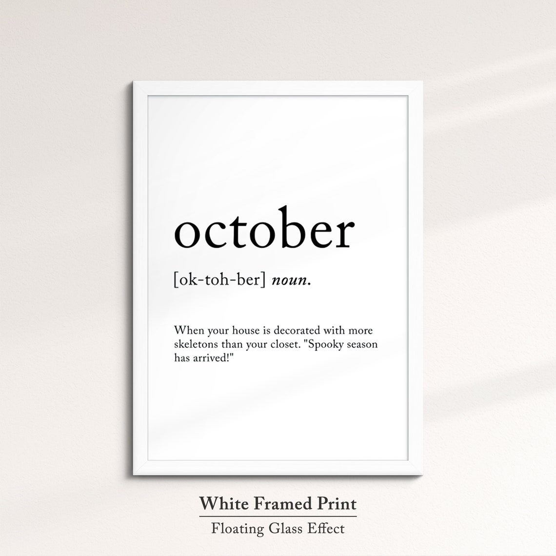 October Funny Dictionary Definition Quote Minimalist Typography Poster - Image 7