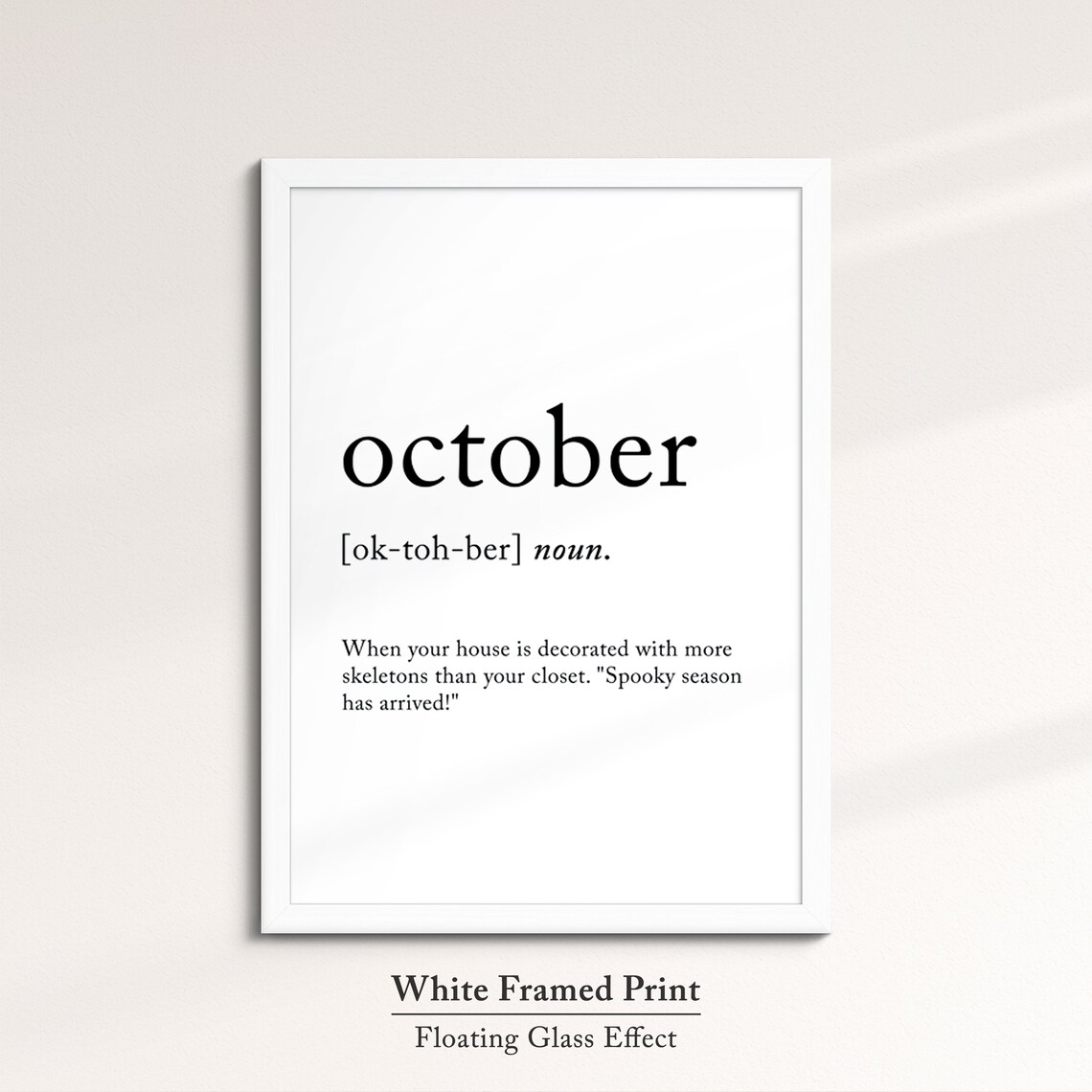 October Minimalist Definition Quote Word Art Framed Print Framed Female Wall Art Lady Poster Feminine Home Decor Gifts For Her - Image 7